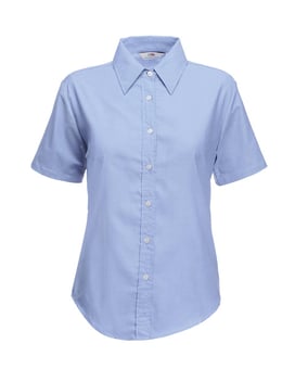 Picture of Fruit Of The Loom Oxford Blue Lady Fit Short Sleeve Oxford Shirt - BT-65000-OXBL - (DISC-X)