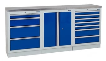 picture of BiGDUG 2041mm Wide Workbench - 4 Drawer Cabinet - 2 Door Cupboard - 7 Drawer Cabinet - Stainless - [BDU-TGC315GBS] - (LP)