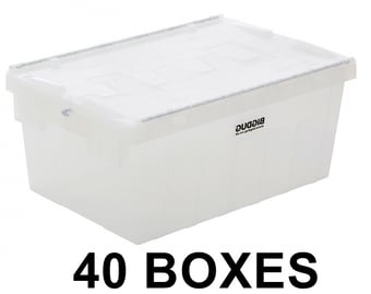 picture of BiGDUG Tote Boxes Bulk Buy Deal - 40x Boxes - 315h x 400w x 600d mm - 56L - Translucent - [BDU-TSPALC50TRBULK] - (LP)