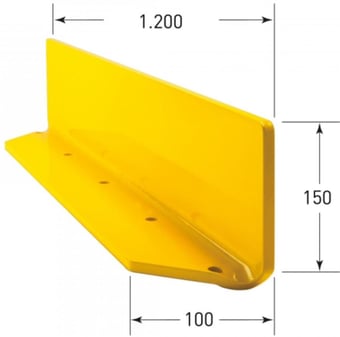 picture of BLACK BULL Sliding Door Protection Guard - Indoor Use -  6mm Gauge 1,200 x 150 x 100mm - Yellow - [MV-197.29.576]