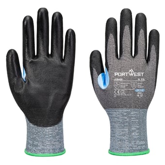 picture of Portwest A649 - CS Cut D21 PU Glove - Pair - Grey/Black - PW-A649G8R