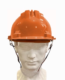 picture of Climax 5-RS Unvented Orange Safety Helmet - Chinstrap with Chin Rest - [IH-MOD5-RS-ORANGE-BC]