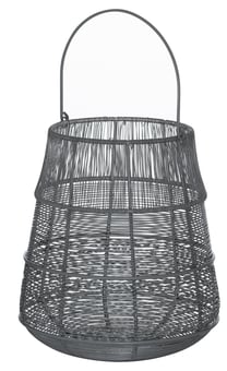 picture of Hill Interiors Medium Wire Silver And Grey Glowray Conical Lantern - [PRMH-HI-21681]