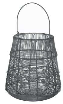 Picture of Hill Interiors Medium Wire Silver And Grey Glowray Conical Lantern - [PRMH-HI-21681]