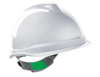 picture of MSA V-Gard 520 Safety Helmet Non-Vented White - Push-Key PVC - [MS-GV911-0000000-000]