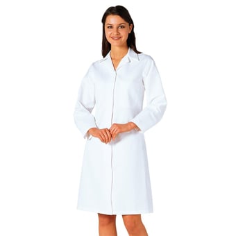 Picture of Portwest 2205 - Ladies Food Coat - One Pocket  - PW-2205WHR