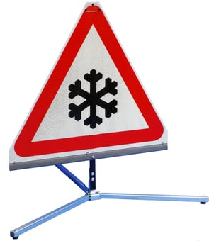picture of TriFlex Triangular with "Ice" Sign - 750mm - Sign face with Standard Grade Reflectivity - [QZ-554.2.750.TFX]