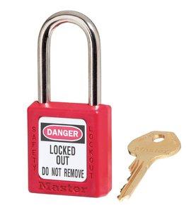 picture of Masterlock - Zenex 410 Lock-Out Padlock - Red - With One Unique Key - [MA-410RED]