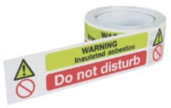 Picture of Self Adhesive - 50mm x 33m - Asbestos Tape - Warning Asbestos Insulation - [AS-WA229T]