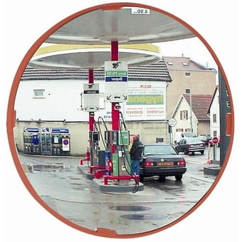 Picture of ROUND MULTI-PURPOSE MIRROR - P.A.S - Dia 600mm - Red Frame - To View 2 Directions - 5 Year Guarantee - [VL-R916]