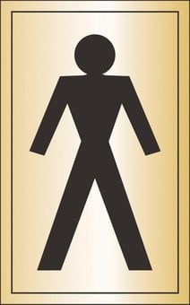 picture of Prestige Gents Toilet Man Sign LARGE - Gold Effect - 125 x 200Hmm - 1.5mm Aluminium - [AS-GOLD27A-ALU]