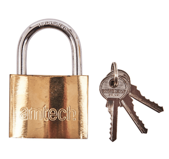 picture of Amtech 63mm Brass Padlock with 3 Keys - [DK-XXSEL01]
