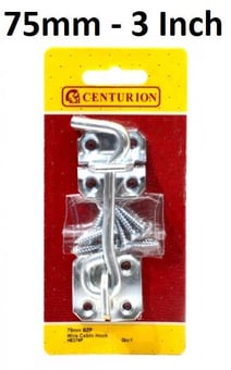 picture of BZP Wire Cabin Hook - 75mm (3") - Single - [CI-HE276P]