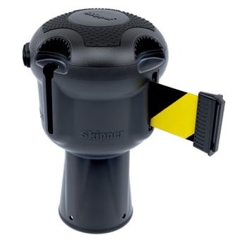 picture of Skipper Main Unit - Silver with Black Yellow Tape - Retractable Barrier Tape Holder - with 9m Tape - [SK-001SI-BY]