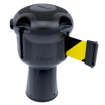 Picture of Skipper Main Unit - Silver with Black Yellow Tape - Retractable Barrier Tape Holder - with 9m Tape - [SK-001SI-BY]