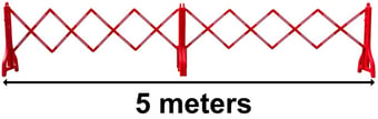 picture of Heavy Duty 5 Meter Expandable Red Safety Barrier System - [IH-SHU-E-EB-16R-KIT-5M]