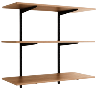 Picture of BiGDUG Garage Wall Mounted Shelving Kit - 1000h x 1000w x 200d mm - 3 Oak Melamine Levels - [BDU-TSB1023OG]