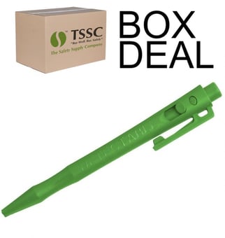 picture of Detectamet Detectable Retractable HD Pen Blue Ink - Green Housing - Green End WC - Box Deal 100 Pieces - [IH-DT101I01C44PA01]