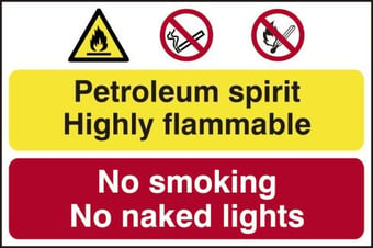 picture of Petroleum spirit / No smoking or naked lights – PVC (600 x 400mm)  - SCXO-CI-4016