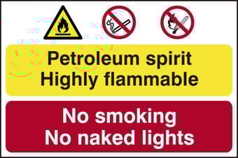 picture of Petroleum spirit / No smoking or naked lights – PVC (600 x 400mm)  - SCXO-CI-4016