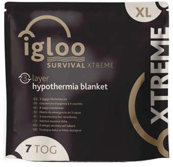 picture of Igloo Xtreme 3 Layer Hypothermia Blanket + Heat - X Large - Coyote Brown - [RL-IG005]