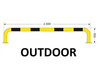 picture of BLACK BULL Protection Guard - Outdoor Use - (H)350 x (W)2000mm - Yellow/Black - [MV-195.22.846]