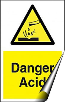 Picture of Danger Acid Sign - 200 x 300Hmm - Self Adhesive Vinyl - [AS-WA157-SAV]