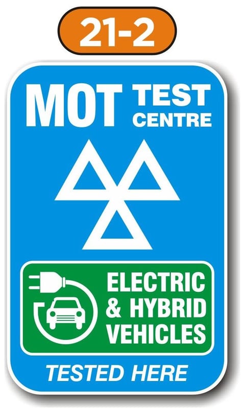 picture of Sign Panels For Wall Mounting - MOT Test Centre - Electric & Hybrid Vehicles Tested Here - [PSO-FSB7730-21-2]