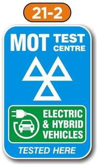 Picture of Sign Panels For Wall Mounting - MOT Test Centre - Electric & Hybrid Vehicles Tested Here - [PSO-FSB7730-21-2]