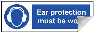 picture of Ear Protection Sign LARGE - 600 x 200Hmm - Self Adhesive Vinyl - [AS- MA92-SAV]