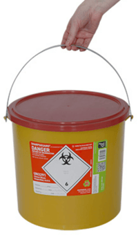 picture of SHARPSGUARD Eco Anatomical 11.5 Litre Sharps Bin - Red Lid - [DH-DD910]