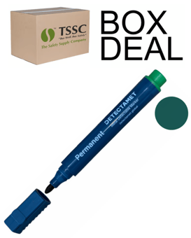picture of Detectable Permanent Marker Pen - Green Bullet Tip - Box Deal of 10 - [IH-DT-146-A06-P04-A07] - (LP)