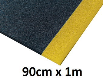 picture of Kumfi Pebble Anti-Fatigue Mat Black/Yellow - 90cm x 1m - [BLD-KP36BY]