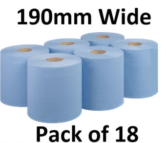 picture of Supreme TTF Blue Centrefeed Rolls - 190mm Wide - Pack of 18 - [HT-FCFB19152E]