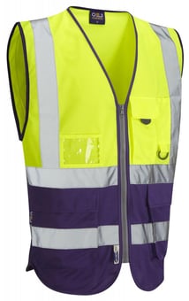 picture of Lynton - Hi-Vis Yellow/Purple Superior Waistcoat - LE-W11-Y/PR
