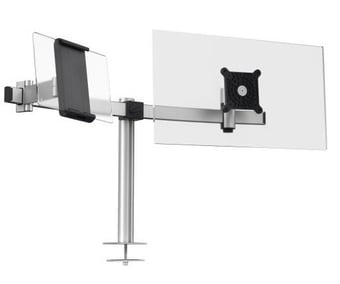 picture of Monitor Mount for 1 Screen and 1 Tablet - Through-Desk - Silver - [DL-508823]