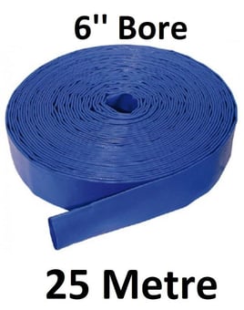 picture of Strong PVC Layflat Hose 6" Bore - 153.2mm O/D x 150mm - 25 Metre - [HP-LFL6/25]