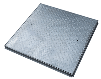 Picture of Solid Top with Durbar Tread - Flanged Frame - Pedestrian Areas - 814 (L) x 814 (W) x 38 (D) - CD-C10BG