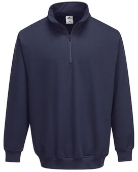 picture of Portwest - Sorrento Zip Neck Sweatshirt - Navy Blue - PW-B309NAR