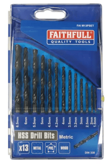 picture of Faithfull HSS Drill Set (13) 1.5 - 6.5mm - Various Sizes - [TB-FAIM13PSET]