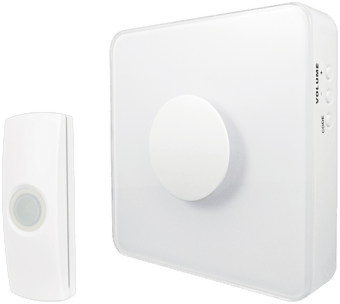 picture of Vision Portable Door Chime with Bell Push - White - [UM-66378] - (DISC-X)