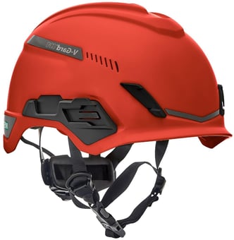 picture of MSA V-Gard H1 Trivent - Red Helmet With Fas-Trac III - Vented - [MS-10194784]