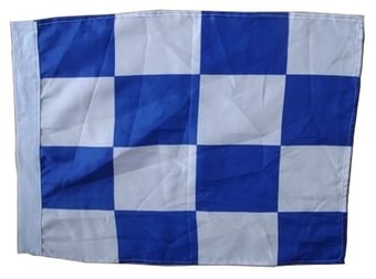 picture of Blue and White Checked Rail Lookout Flag - 915mm x 915mm - [SR-BWF]