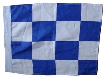 Picture of Blue and White Checked Rail Lookout Flag - 915mm x 915mm - [SR-BWF]