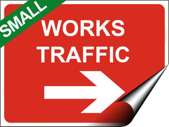 picture of Temporary Traffic Signs - Works Traffic Right Arrow SMALL - 400 x 300Hmm - Self Adhesive Vinyl - [IH-ZT41S-SAV]