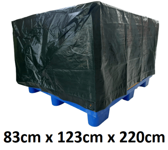 picture of Pallet Cover Tarp Euro 90gsm Green - 83cm x 123cm x 220cm H - [LTR-PCEUK220]
