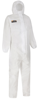 Picture of Alpha Solway - Alphashield 2000CP Limited Life White Coverall - Laminated with a Comfort Panel - Single - AL-S2BH-CP