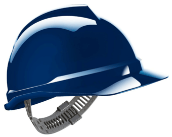picture of MSA V-Gard 500 Safety Helmet Non-Vented Blue - Push-Key PVC - [MS-GV551-0000000-000]