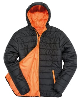 picture of Result Core Men's Soft Padded Jacket - Black/Orange - BT-R233M-BLO
