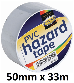 picture of ProSolve PVC Builders Tape White 50mm x 33m - [PV-SAFTW2]